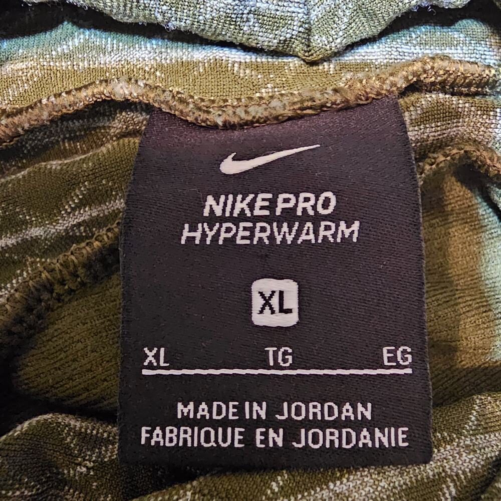 Nike Pro Hyperwarm Women's XL Olive Green Mock Neck Brushed Training Pullover - Picture 3 of 12